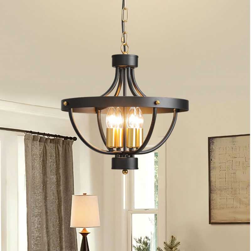 Silva Vintage LED Pendant Light Matte Black Metal Dining Room - Neutralighting