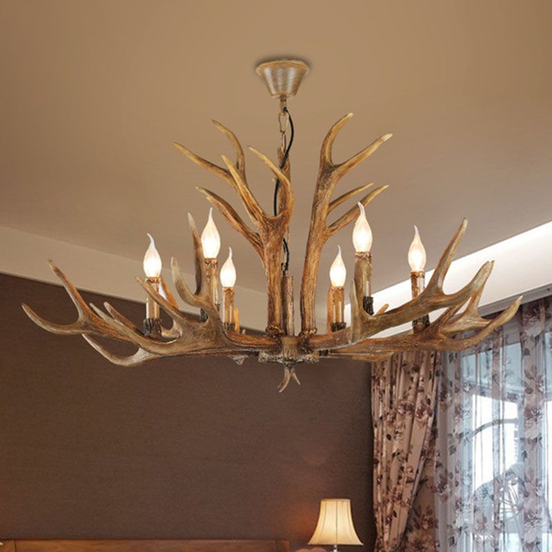 Silva Retro Deer Antlers Candle light Horn Resin Chandelier - Neutralighting