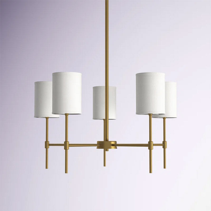 Silva Modern LED Chandelier Black/Gold Metal/Fabric Bedroom/Living Room - Neutralighting