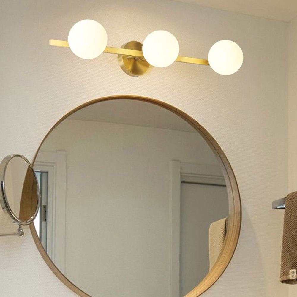 Valentina Retro Globe Linear Metal/Glass Wall Lamp, Gold, Bathroom - Neutralighting