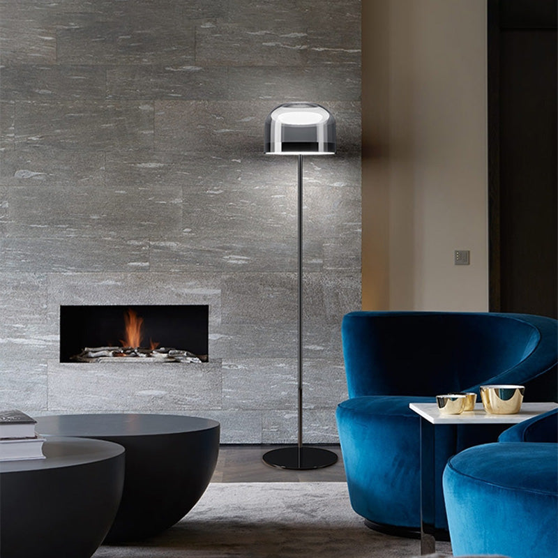 Salgado Modern Black & Rose Gold Floor Lamp, L 135/175CM - Neutralighting