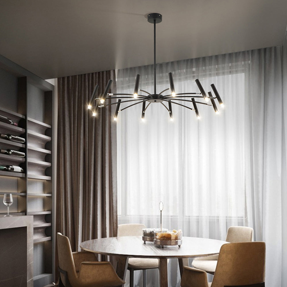 Arisha Modern Blown Linear Metal Multi-heads Chandelier - Neutralighting