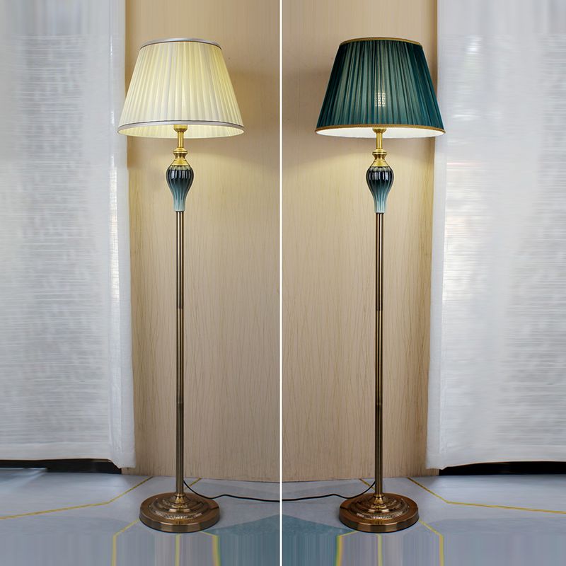 Eryn Antique Floor Lamp, Multi Colors, Metal/Fabric, Bedroom - Neutralighting