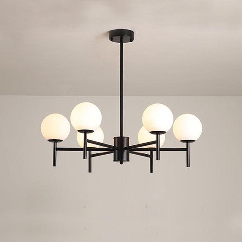 Silva Modern Globe Bubble Metal/Glass Pendant Light, Gold/Black - Neutralighting
