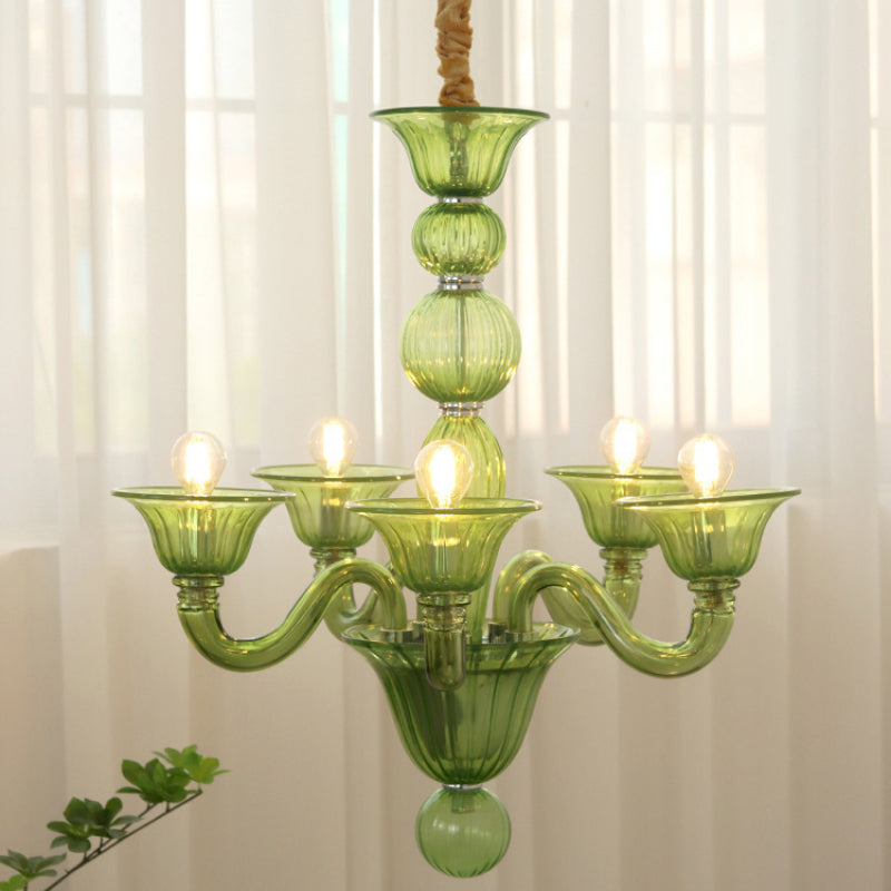 Silva Chandelier Retro Glass Yellow&Green&Clear - Neutralighting