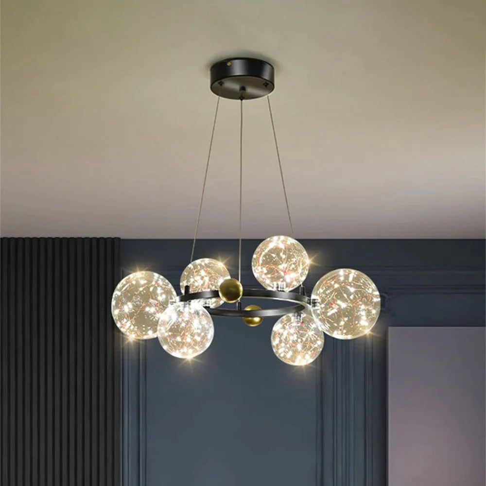 Valentina Art Deco Luminous Sphere Cluster Glass Pendant Light - Neutralighting