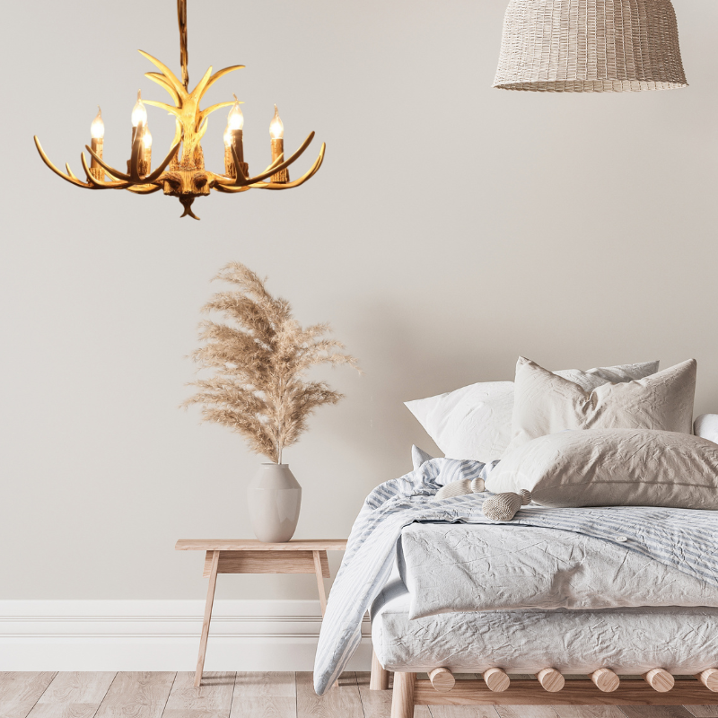 Silva Retro Deer Antlers Candle light Horn Resin Chandelier - Neutralighting