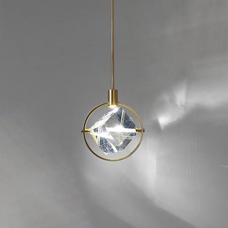 Kristy Modern Luxury Geometry Metal/Crystal Pendant Light, Gold - Neutralighting