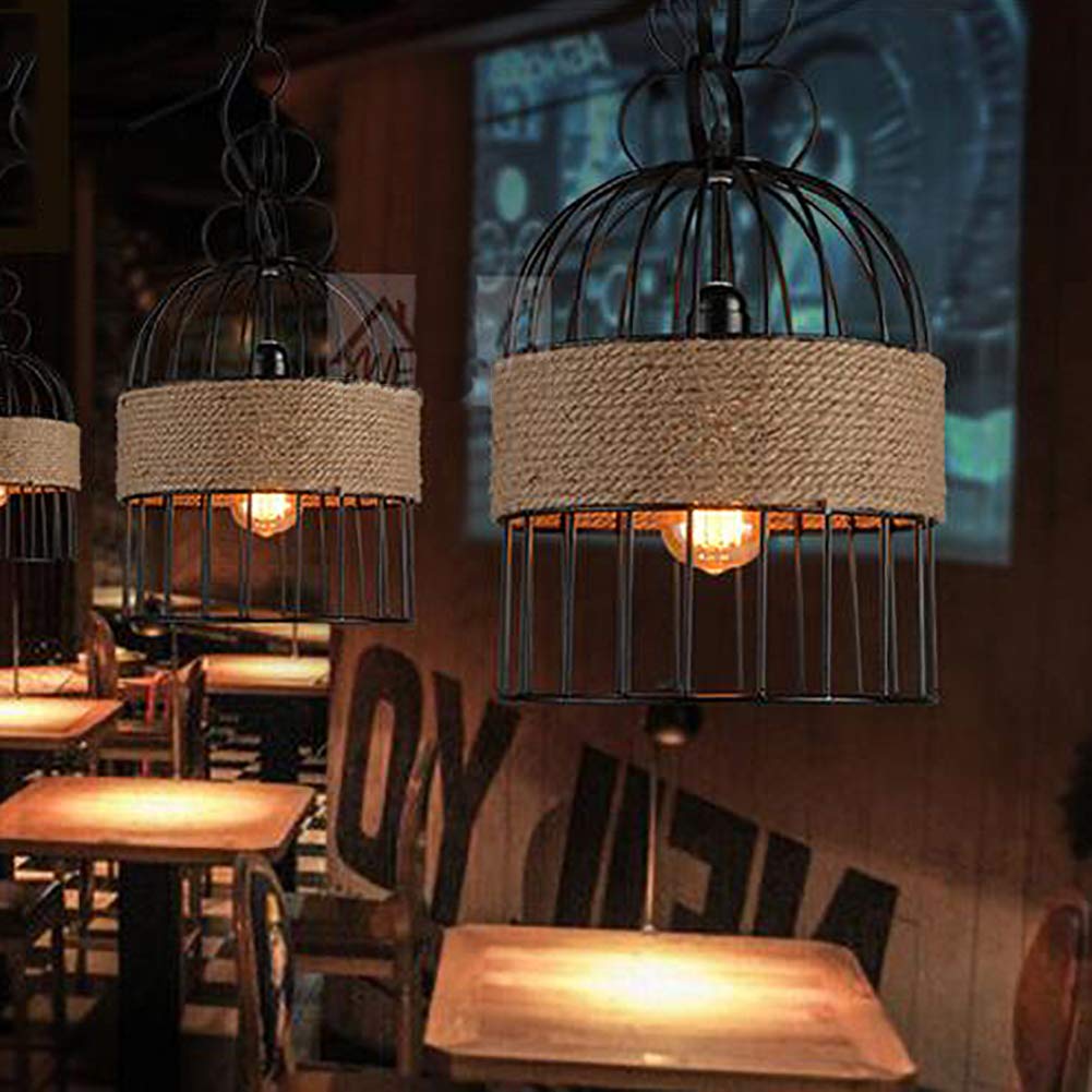 Epoch Design LED Birdcage Pendant Light Metal/Rope Cafe/Bar/Restaurant - Neutralighting