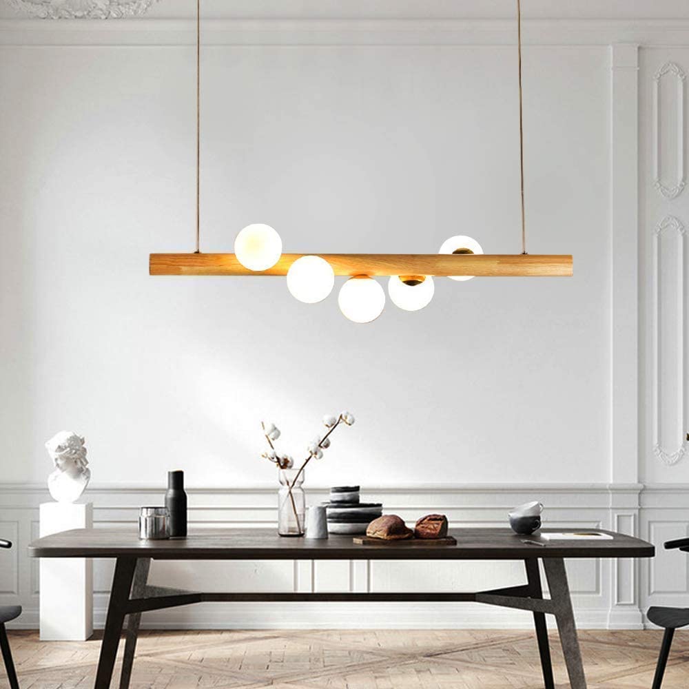 Valentina Glass Bubble Pendant Light Wood/Walnut - Neutralighting