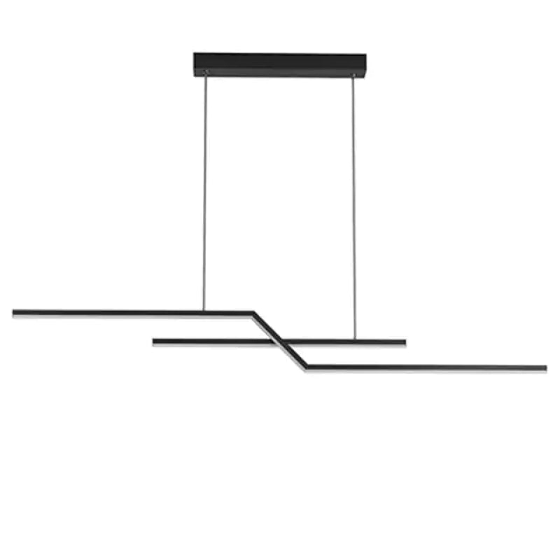 Arisha Parallel Fold Linear Pendant Light, Black/Gold, Living Room - Neutralighting