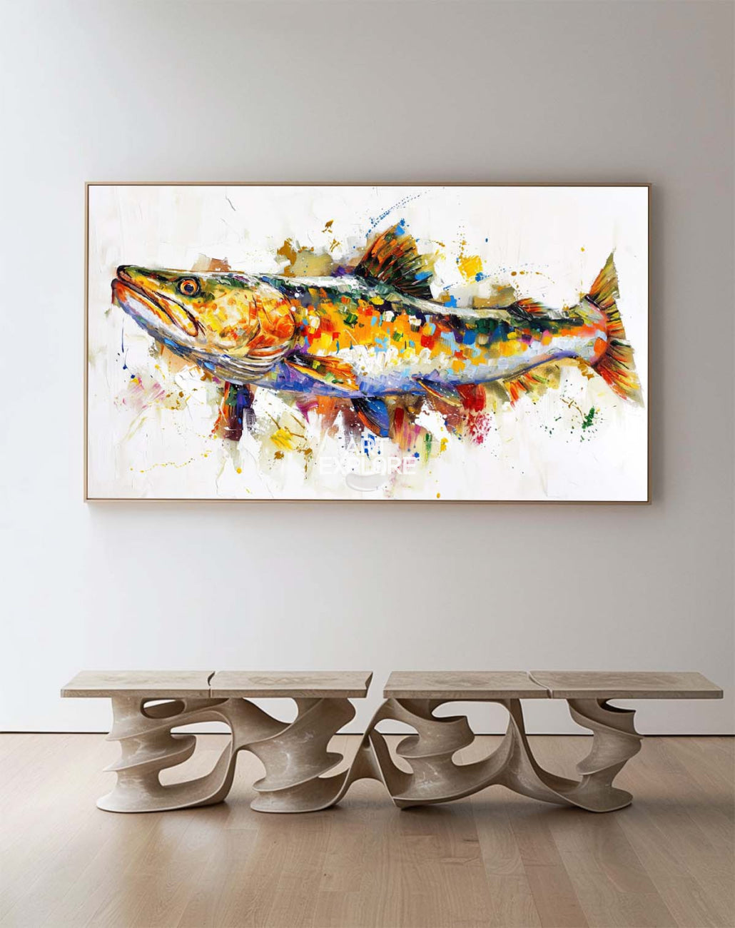 Colorful Splash Fish Canvas Wall Art