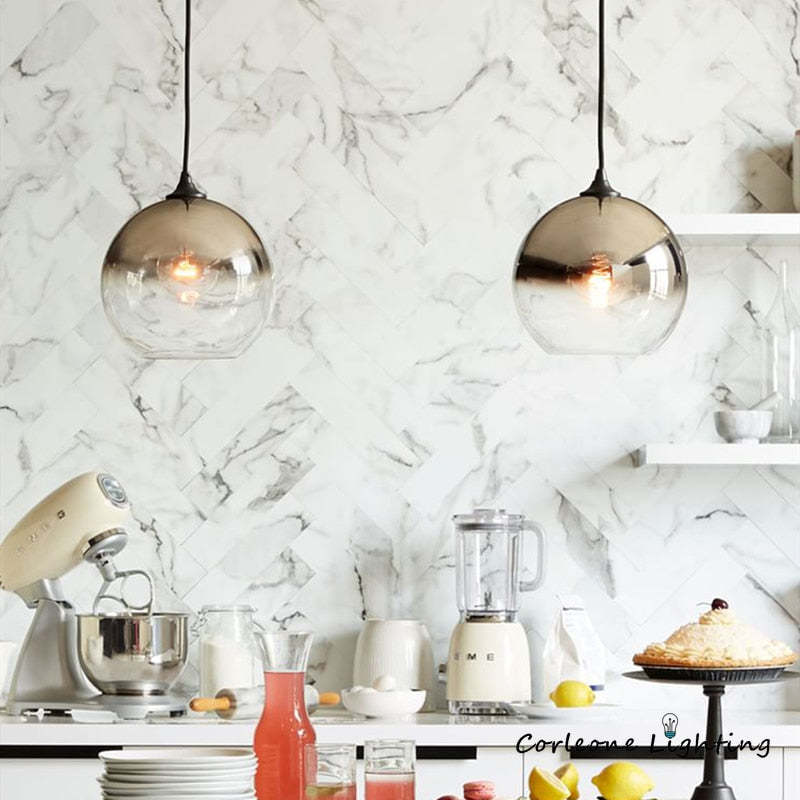 Brina Frosted Balloon Pendant Light Gradient - Neutralighting