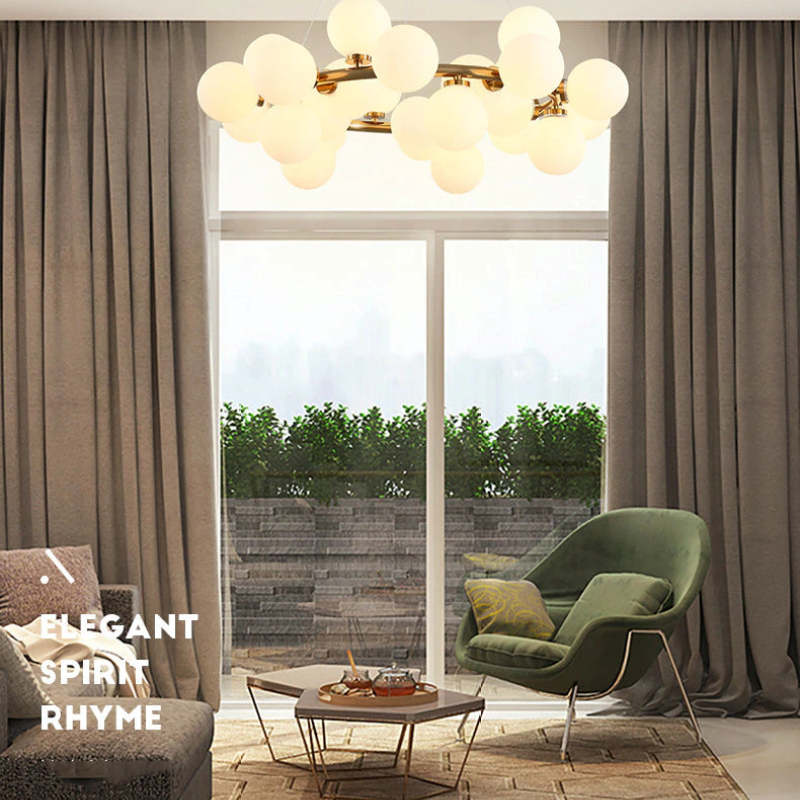 Valentina Bass Glass Bubble Golden Chandelier - Neutralighting