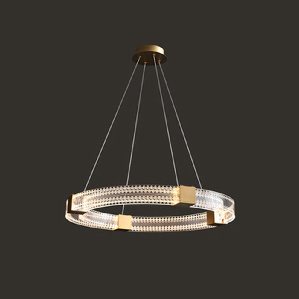 Arisha Modern Round/Oval Acrylic/Metal Pendant Light, Gold - Neutralighting