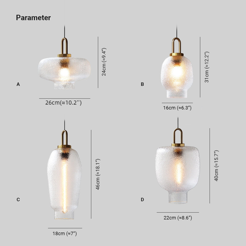 Valentina Minimalist Blown Frosted Clear Glass Pendant Light - Neutralighting