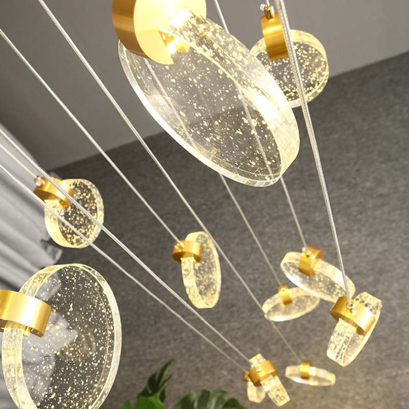 Kristy Luxury Circular Ripple Round Crystal Golden Chandelier - Neutralighting