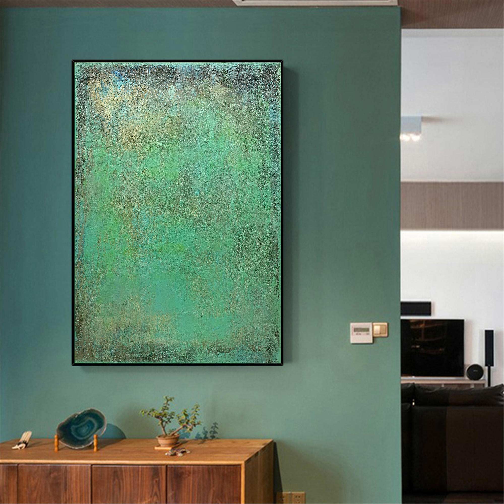 Celeste Teal Abstract Canvas Wall Art