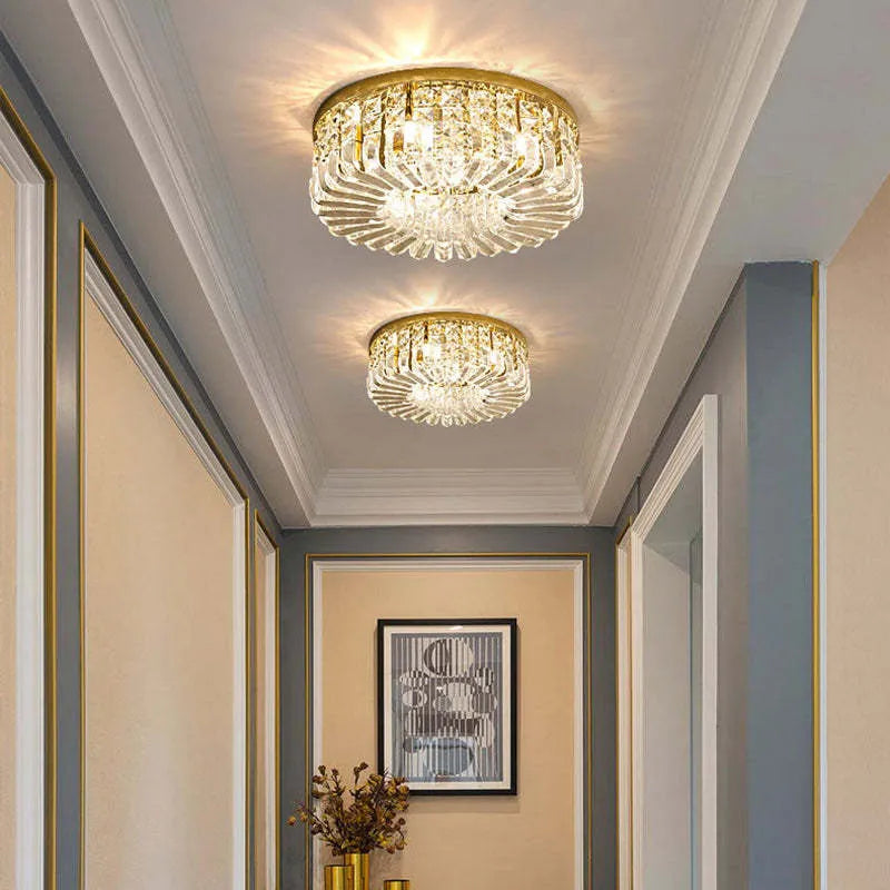 Kristy Luxury Flush Mount Metal/Crystal Ceiling Light