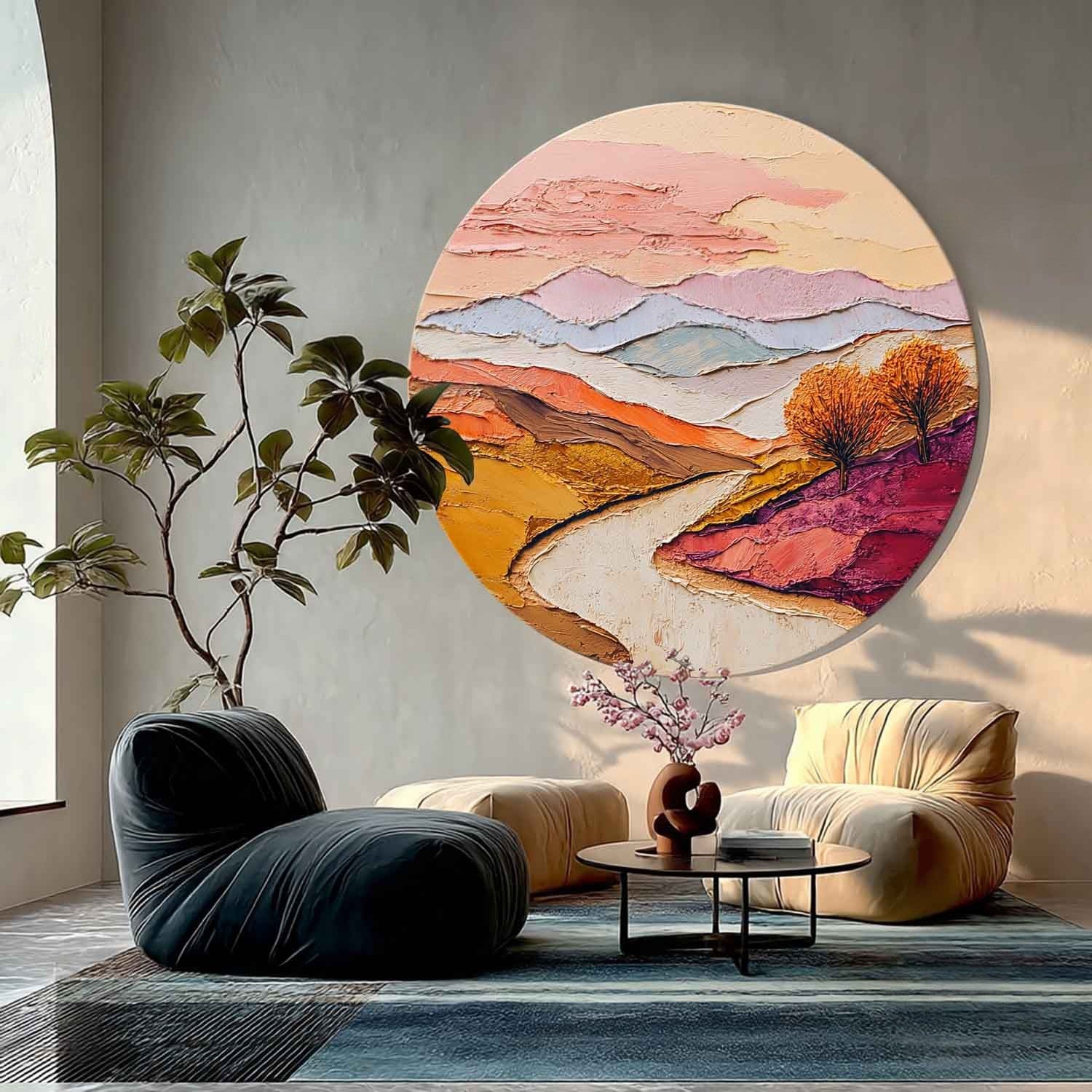 Wall Art Round Autumn Landscape