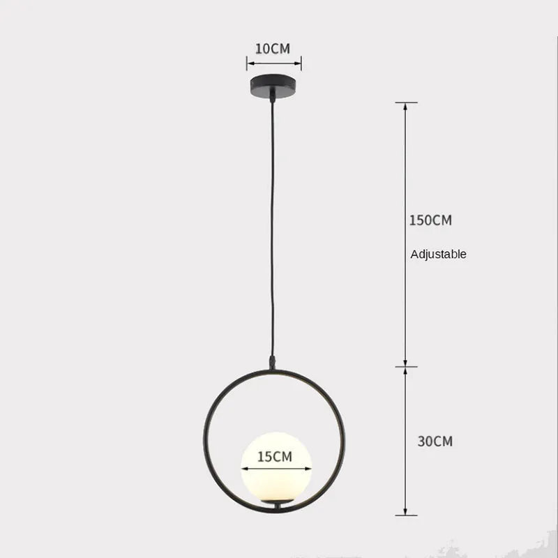 Arisha Modern Globe Metal/Glass Pendant Light, 3 Style - Neutralighting