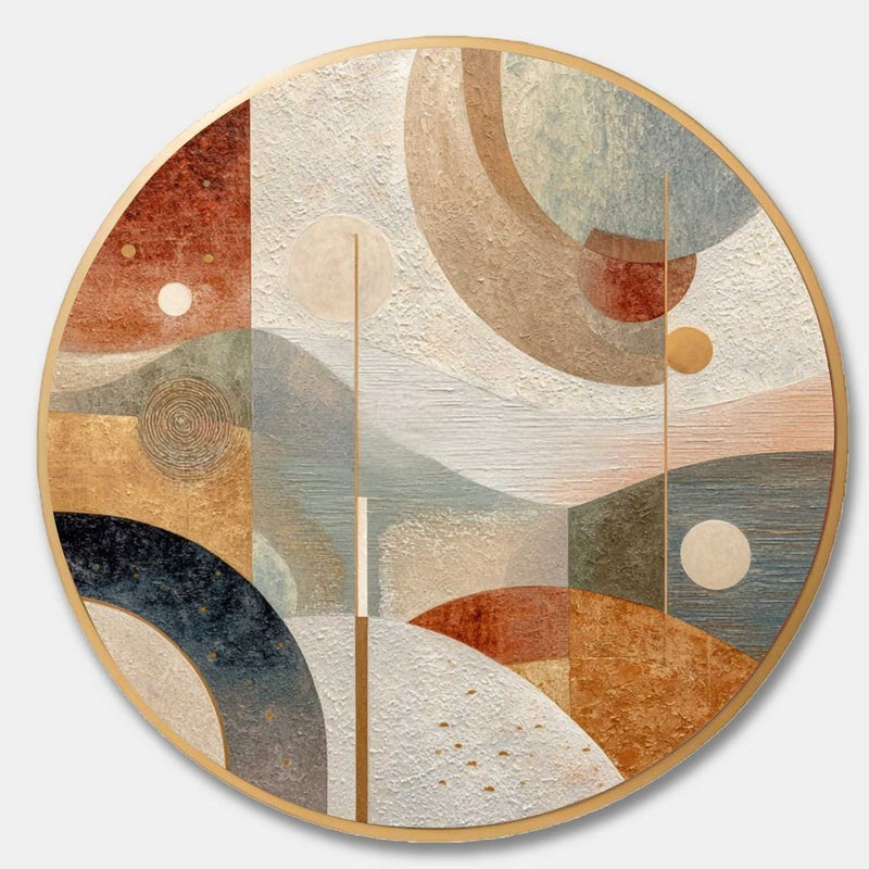Wall Art Minimalist 3D Gold Geometric Circles