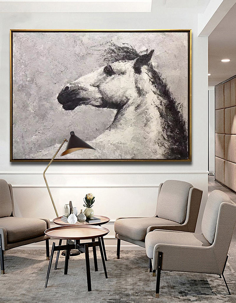 Gray Horse Abstract Art ANH21 - Neutralighting