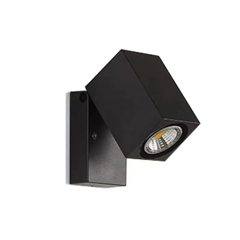 Artiq Modern Outdoor Rotatable Metal Spotlight Wall Lamp, Black - Neutralighting