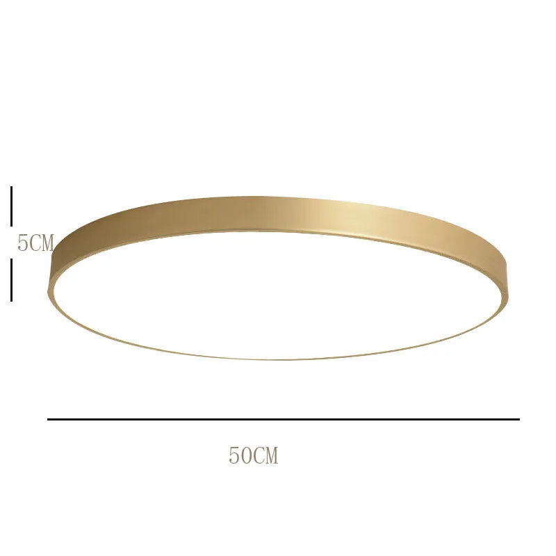 Arisha Nordic LED Gold Round Ceiling Light, Metal & Acrylic - Neutralighting