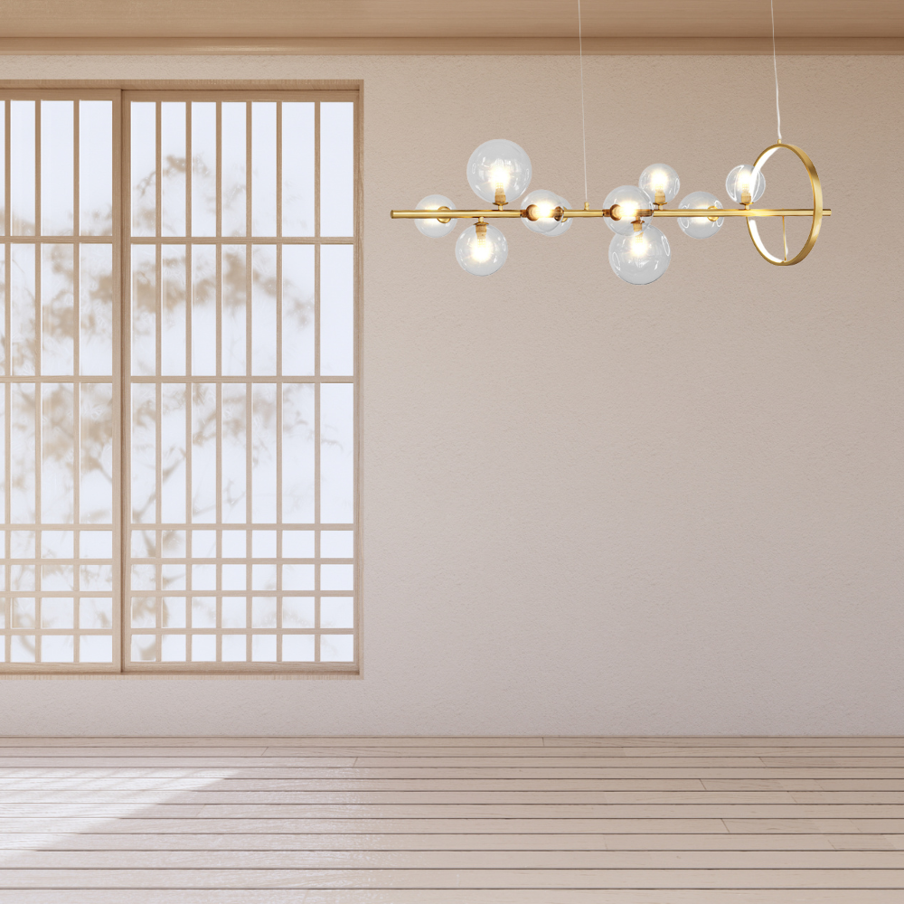 Valentina Modern LED Chandelier Gold Glass Living/Dining Room - Neutralighting