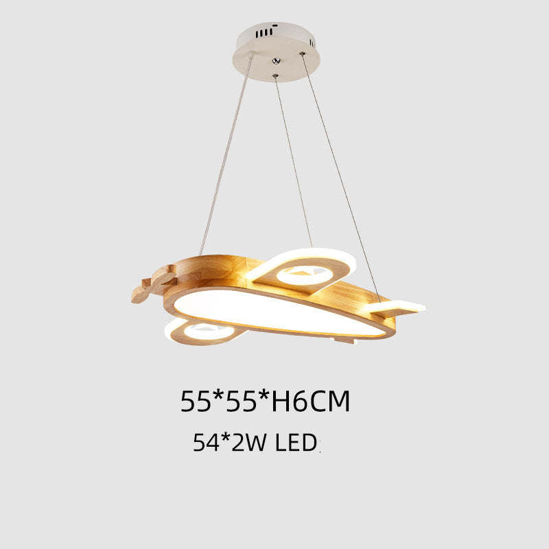 Arisha Modern Natural Creative DIY Children Airplane Shape Acrylic Pendant Light ,Wood - Neutralighting