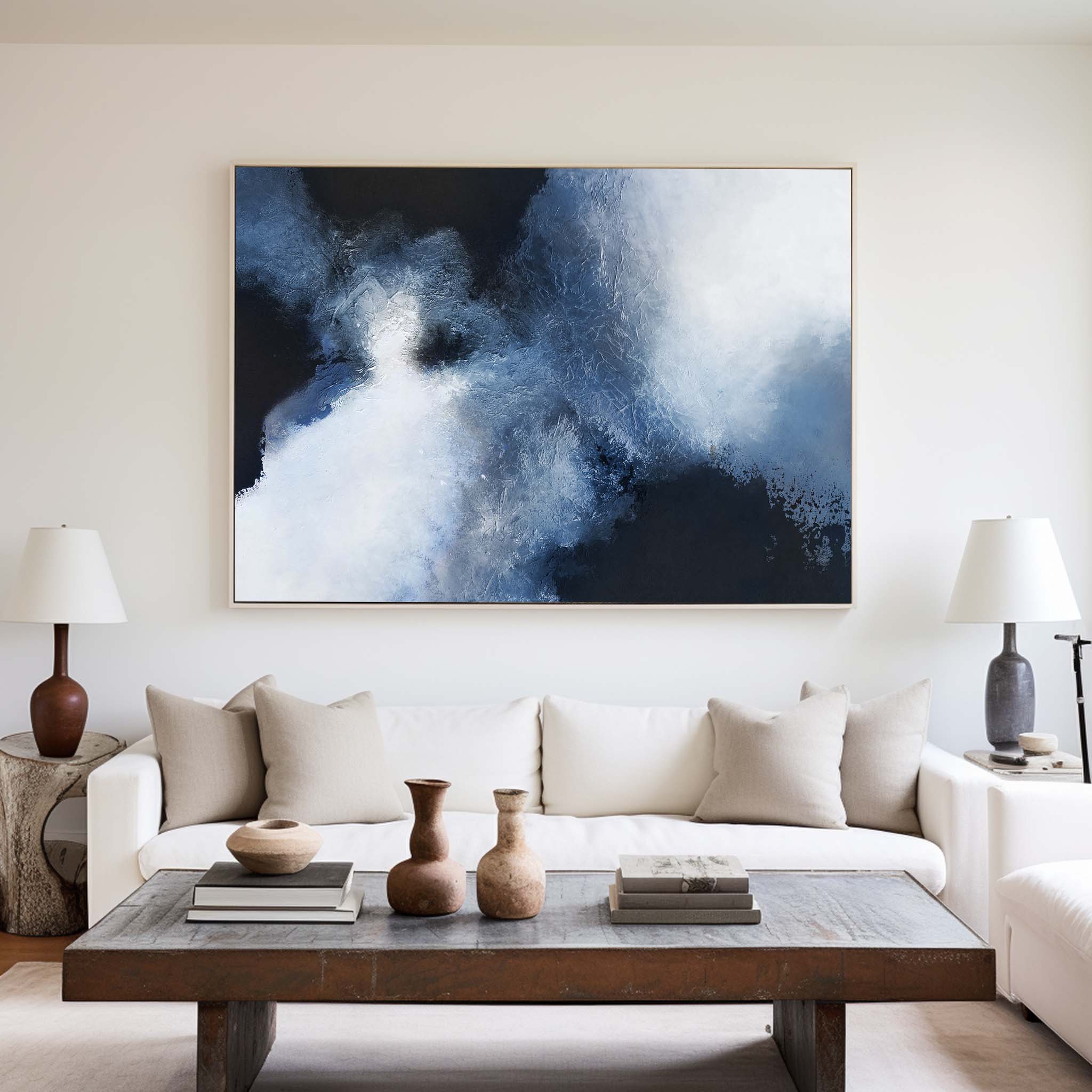 Large BLue Black Abstract Art ABAH11 - Neutralighting