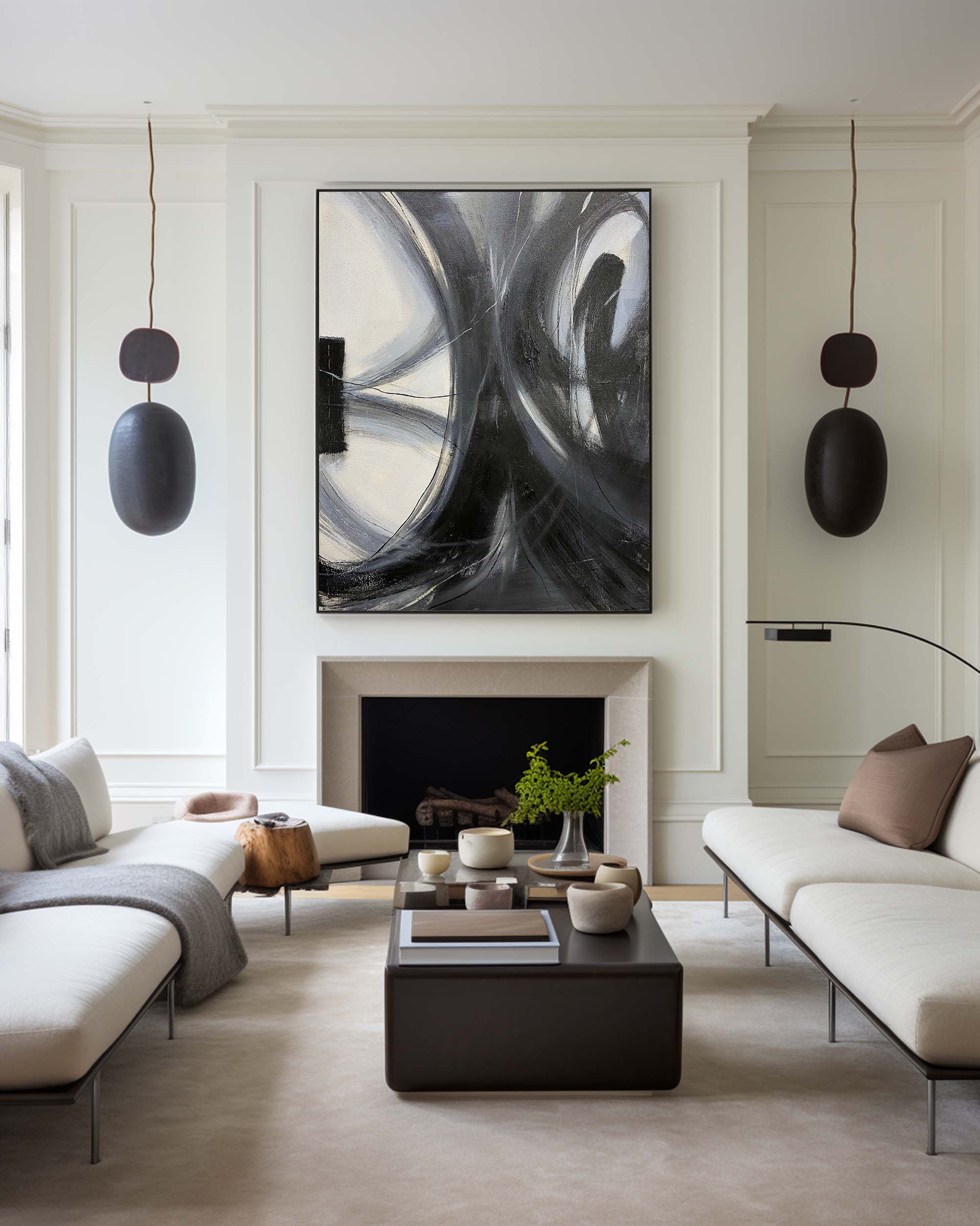 Black Abstract Painting ABAV270 - Neutralighting