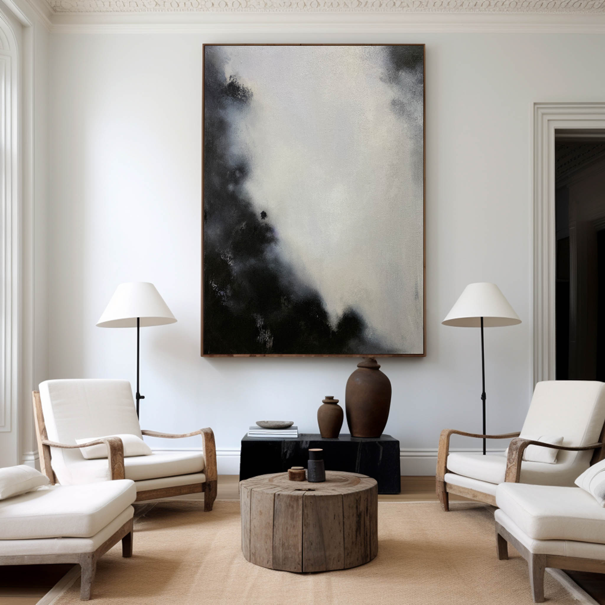 Black Abstract Painting ABAV271 - Neutralighting