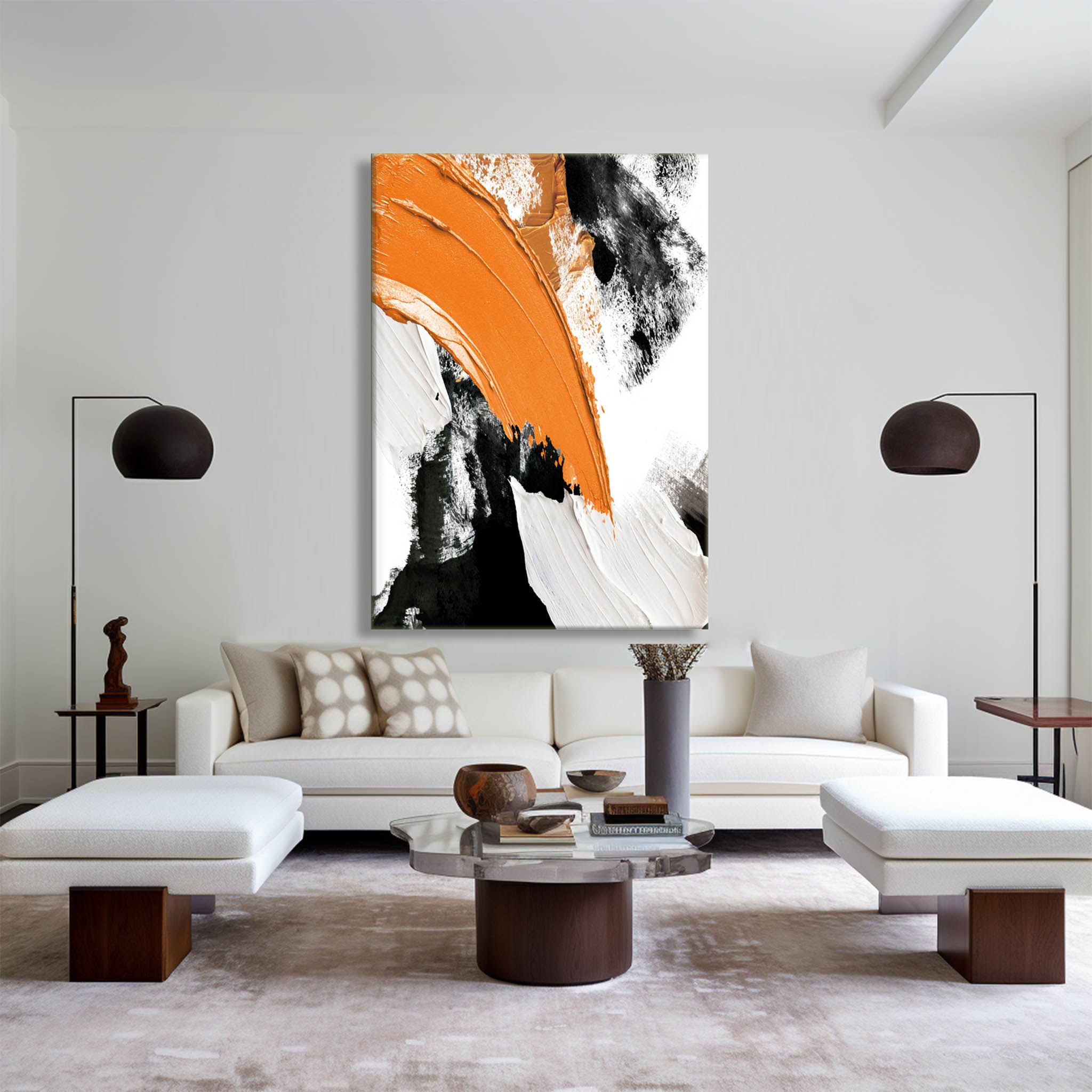 Yellow And Black Abstract Painting ABAV127 - Neutralighting