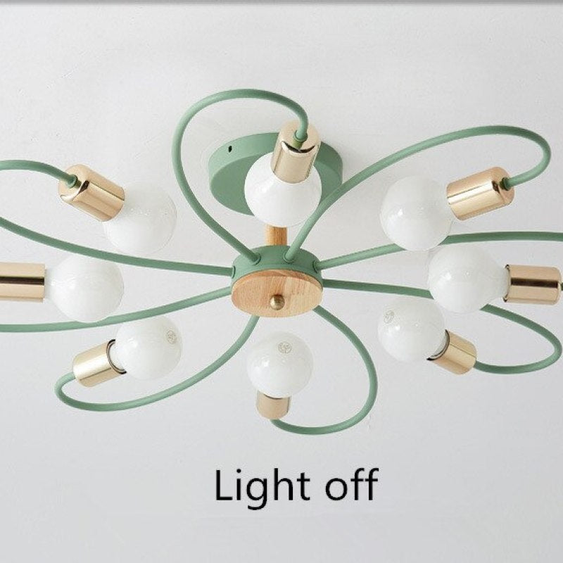 Arisha Elegant Metal/Glass Flush Mount Ceiling Light, Grey/Green - Neutralighting