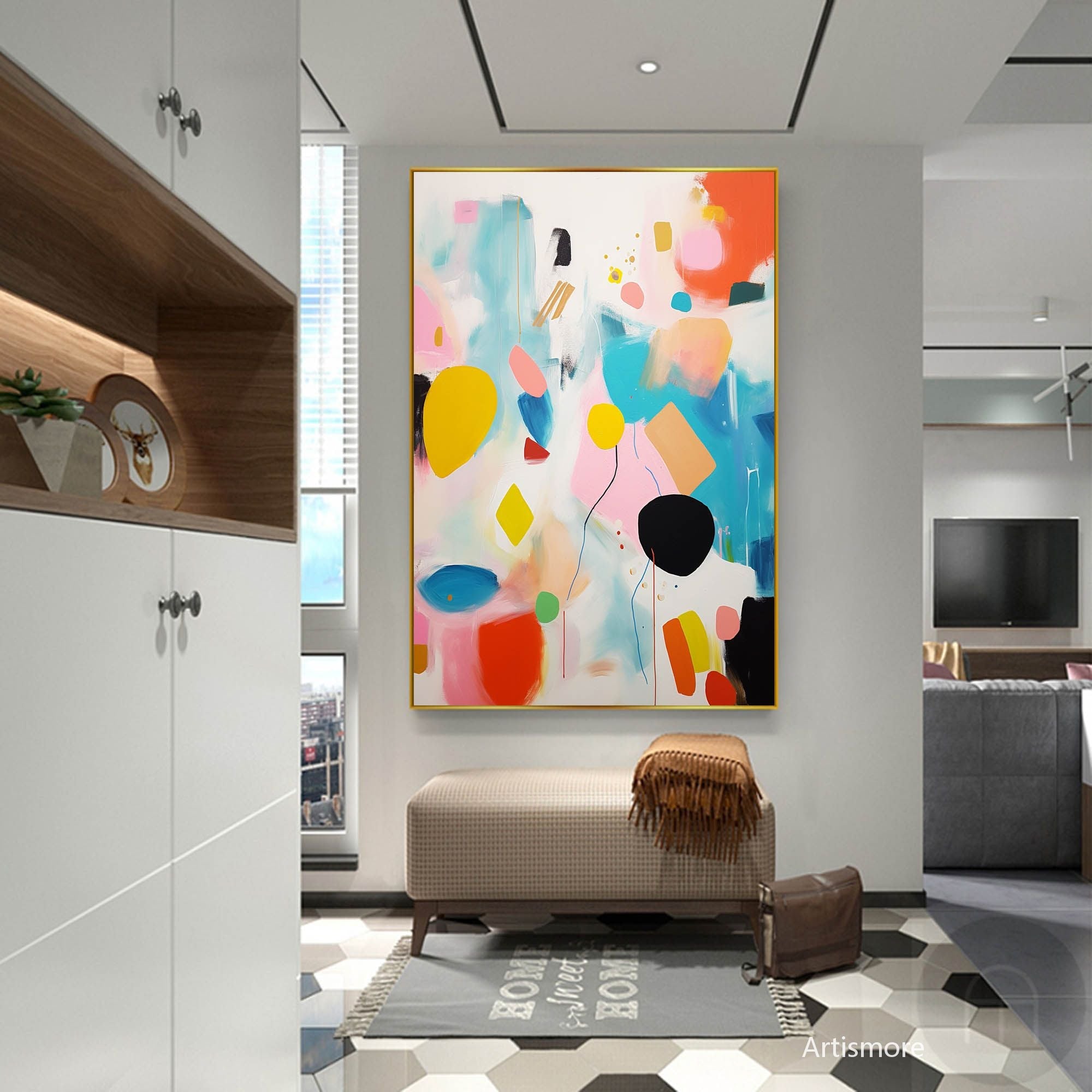 Abstract Canvas Art AB203 - Neutralighting