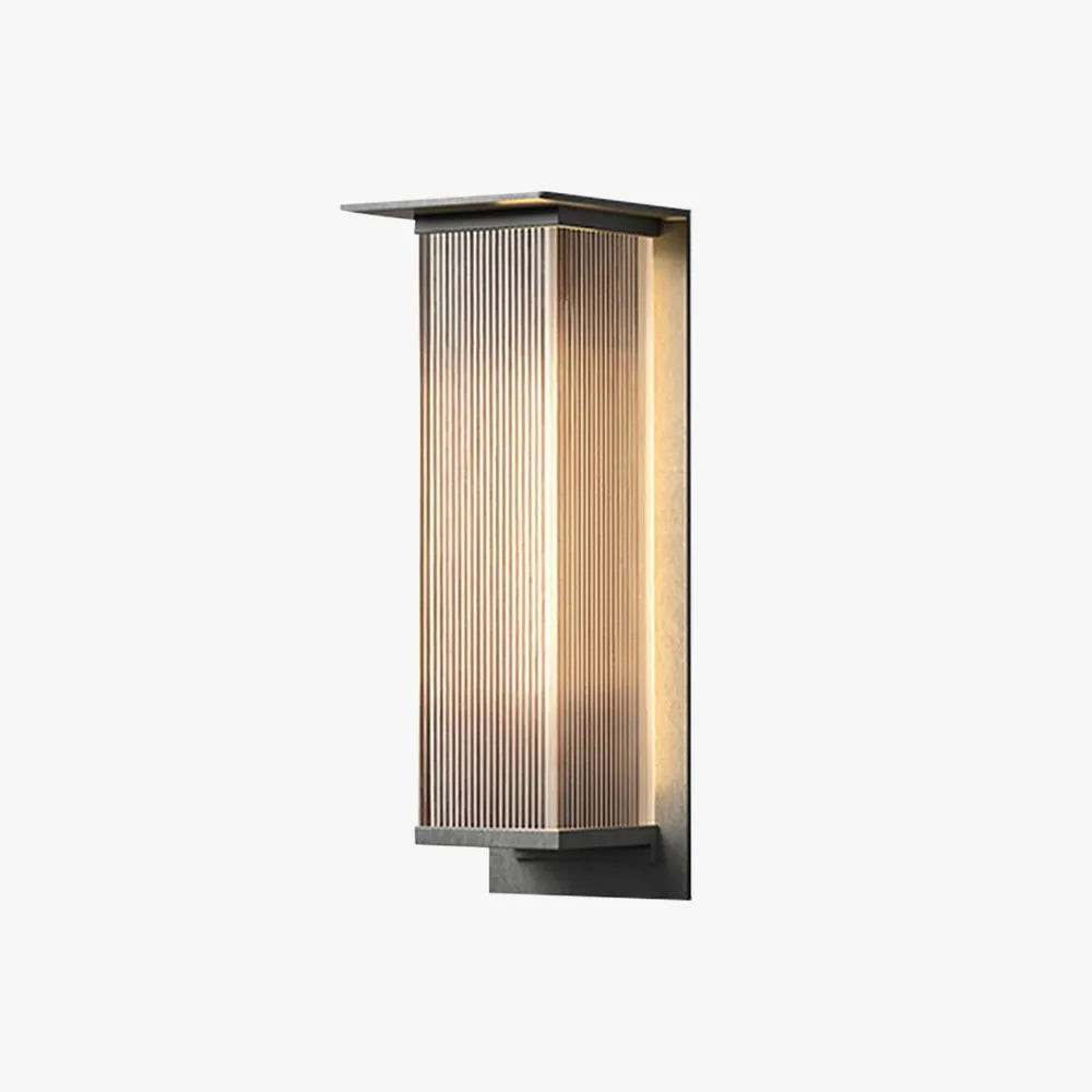Ray Modern Rectangular Metal Outdoor Wall Lamp, Black - Neutralighting