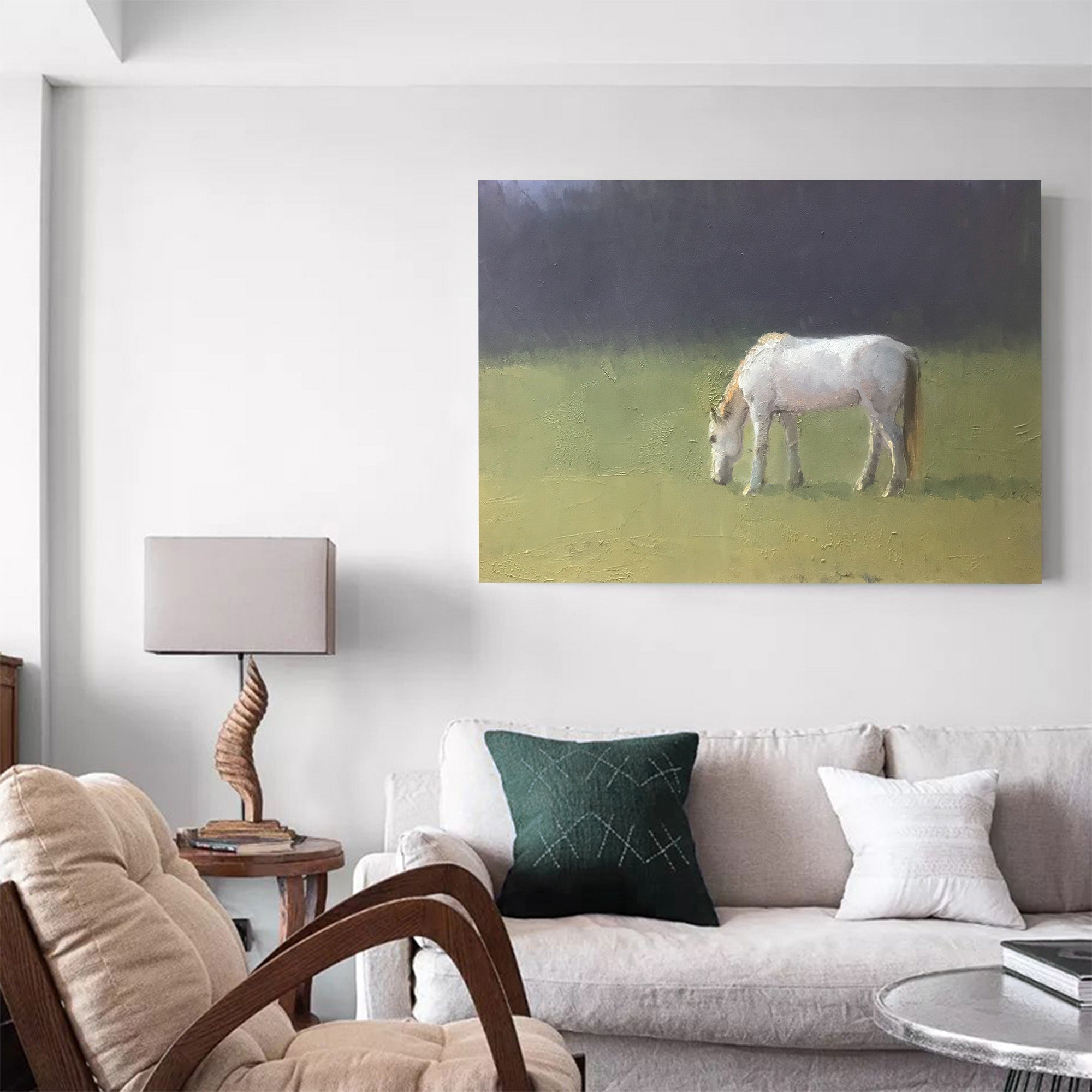 Pastoral Grazing Equine Scene Wall Art