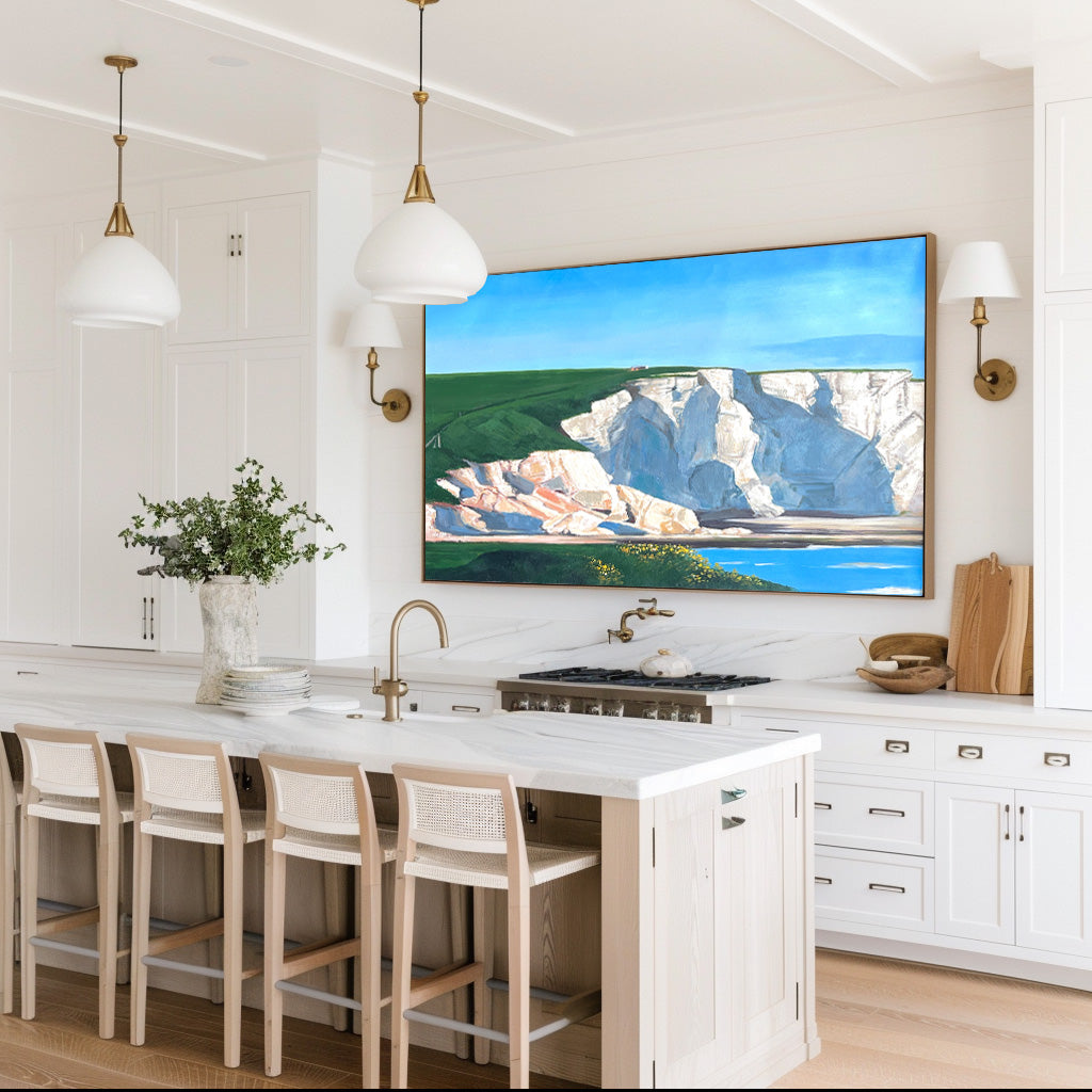 Coastal White Cliffs Landscape Canvas Wall Art