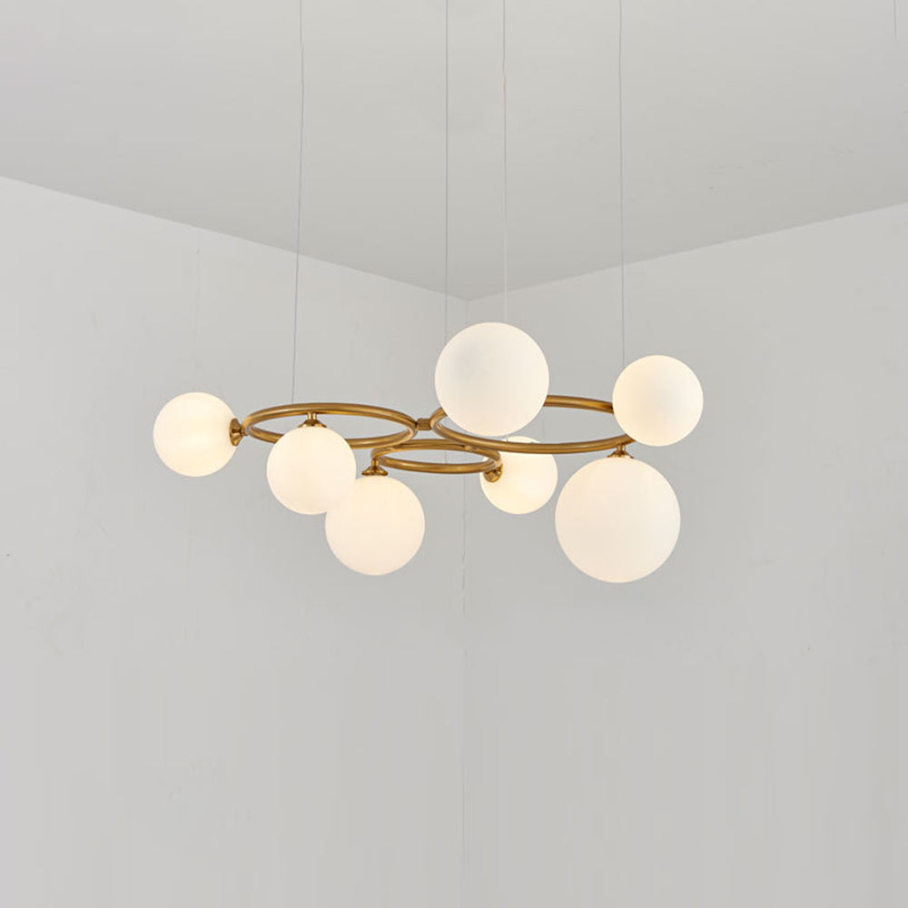 Valentina Modern Designe Wave Metal/Glass Pendant Light, White/Gold - Neutralighting