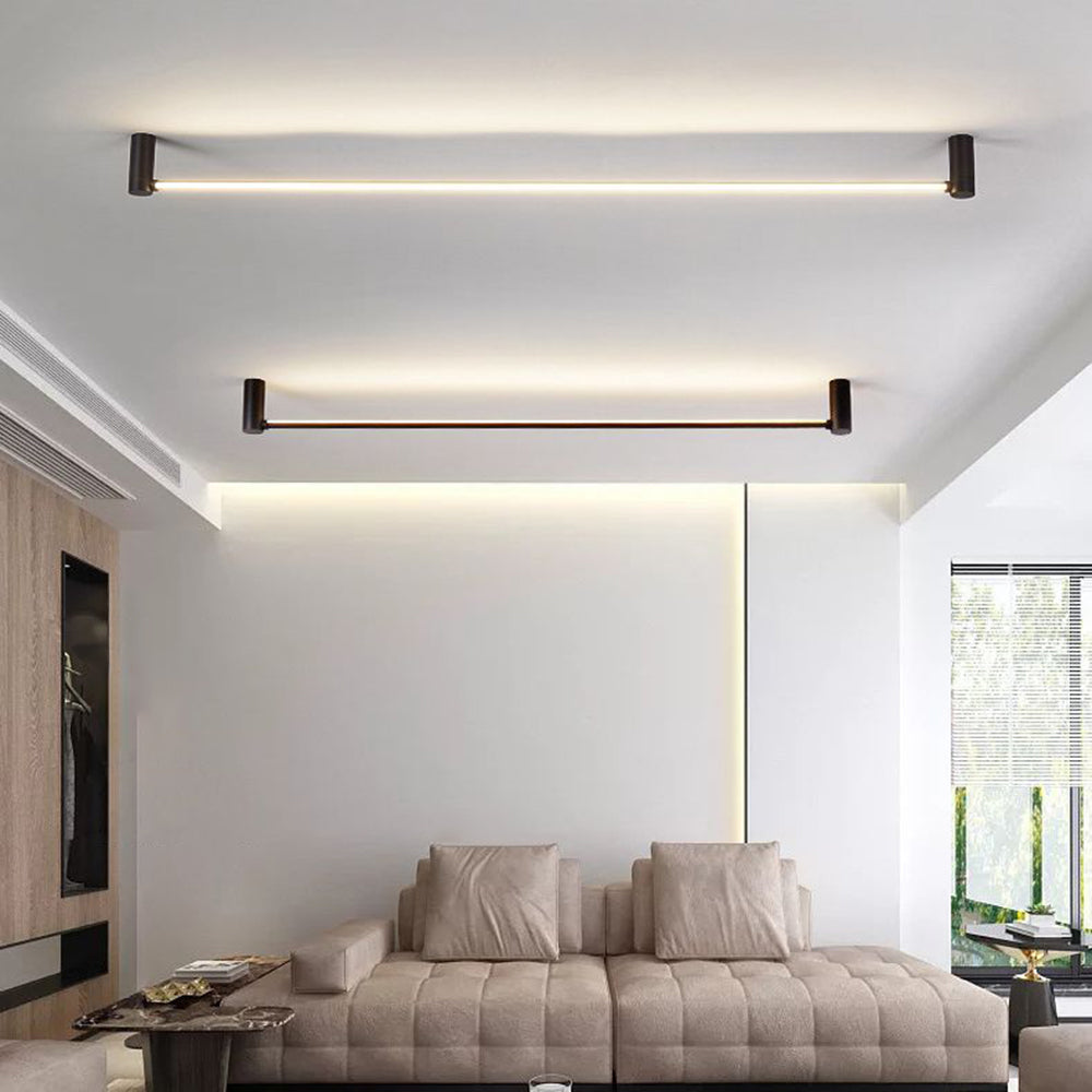 Arisha Minimalist Linear Flush Mount Ceiling Light, Black, Hallway - Neutralighting