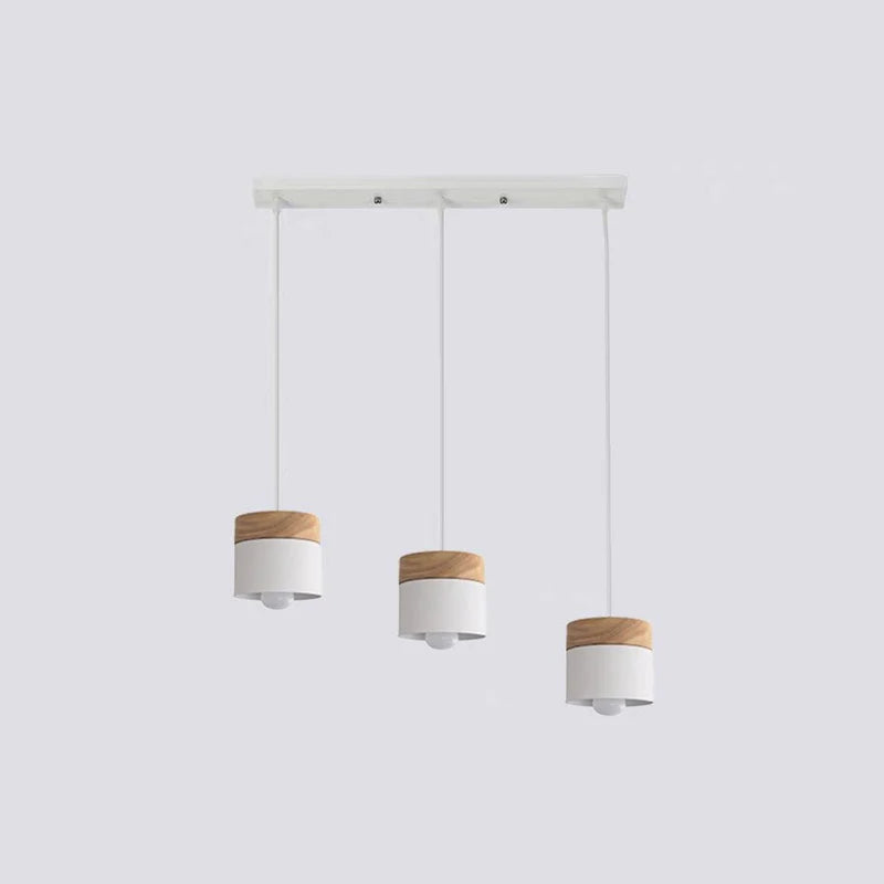 Valentina Modern Can Shape Metal/Wood Pendant Light - Neutralighting