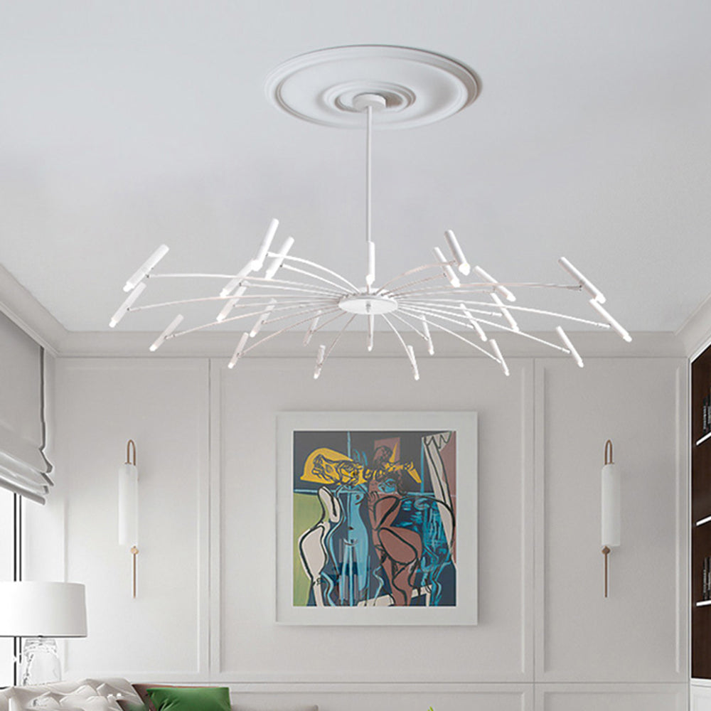Arisha Modern Blown Linear Metal Multi-heads Chandelier - Neutralighting