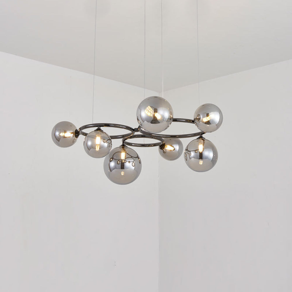 Valentina Modern Designe Wave Metal/Glass Pendant Light, White/Gold - Neutralighting
