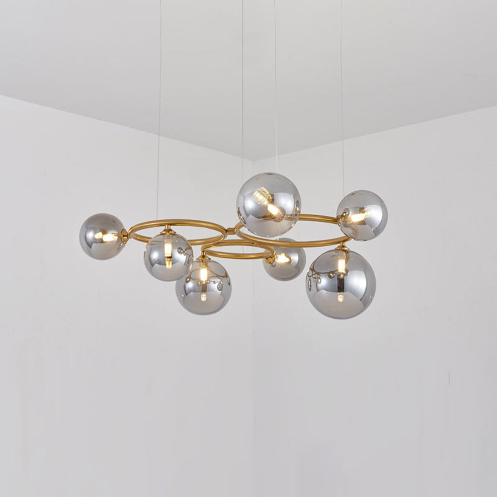 Valentina Modern Designe Wave Metal/Glass Pendant Light, White/Gold - Neutralighting