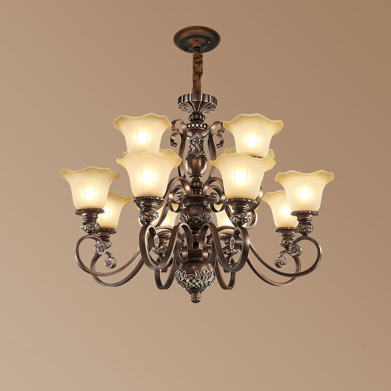 Arisha Retro Flower Pendant Light Metal Glass Living Room Bedroom - Neutralighting