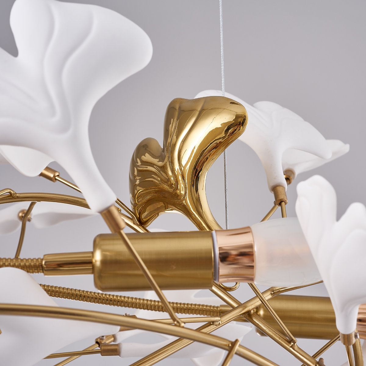 Olivia Luxury Ceramic Chandelier Large Foyer, Gingko leaf, Living Room - Neutralighting