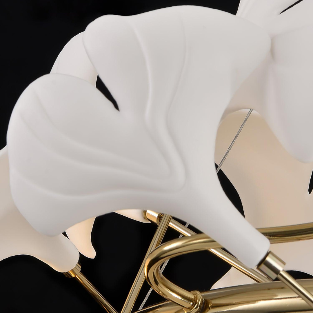 Olivia Modern Gold Staircase Chandelier, Metal & Ceramic - Neutralighting