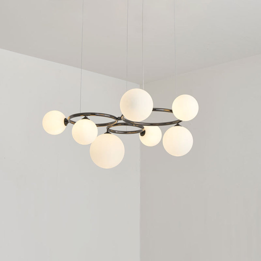 Valentina Modern Designe Wave Metal/Glass Pendant Light, White/Gold - Neutralighting